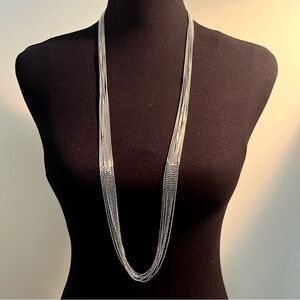 Kenneth Cole Long Silver Multi-Strand Necklace